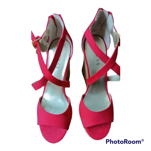 Red wedge sandals - Picture 2 of 7